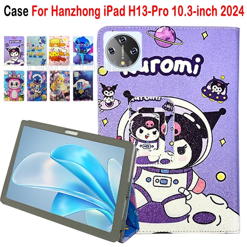 สําหรับ Hanzhong iPad H13-Pro 10.3 นิ้ว 2024 คุณภาพสูง PU หนัง Drop ทนฝาครอบ iPad H13-Pro 10.3 "แฟชั่นน่ารักการ์ตูนกันกระแทกแท็บเล็ตป้องกันกรณี