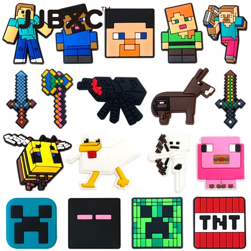 JJBXC ตัวติดรองเท้า charm ตัวละครเกม TNT ดาบเพชร Minecraft น่ารัก แฟชั่น ตกแต่งรองเท้า อุปกรณ์ตกแต่งรองเท้า