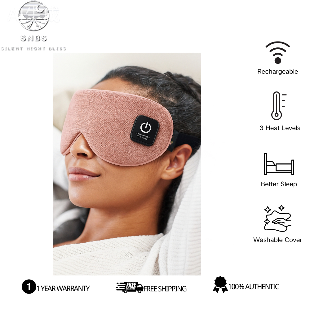 ผ้าปิดตาอุ่นไร้สายสําหรับตาแห้ง – ประคบอุ่นสําหรับตายางและบรรเทาสติ, ความร้อนและตัวจับเวลาที่ปรับได้, ช่วยนอนหลับสําหรับเดินทาง, สํานักงาน งีบหลับ (สีชมพู)