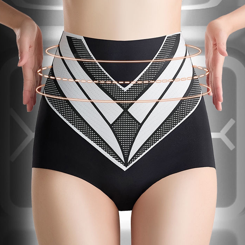 กางเกงเอวสูงสําหรับผู้หญิงผ้าไหมน้ําแข็งLiquid Body Shaping 7A Antibiotic Silk Crotchไม่มีรอยต่อTummyt-control Hip-Liftingกางเกงขนาดใหญ่