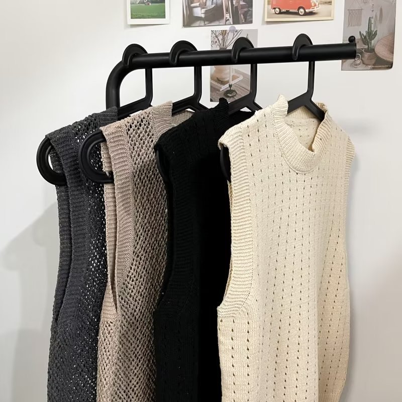 เสื้อยืดแขนกุด เปิดไหล่ ทรงหลวม ระดับไฮเอนด์ สีพื้น รูปที่ 4