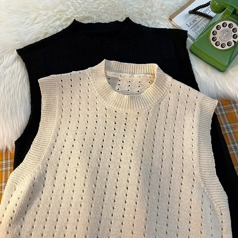 เสื้อยืดแขนกุด เปิดไหล่ ทรงหลวม ระดับไฮเอนด์ สีพื้น รูปที่ 6