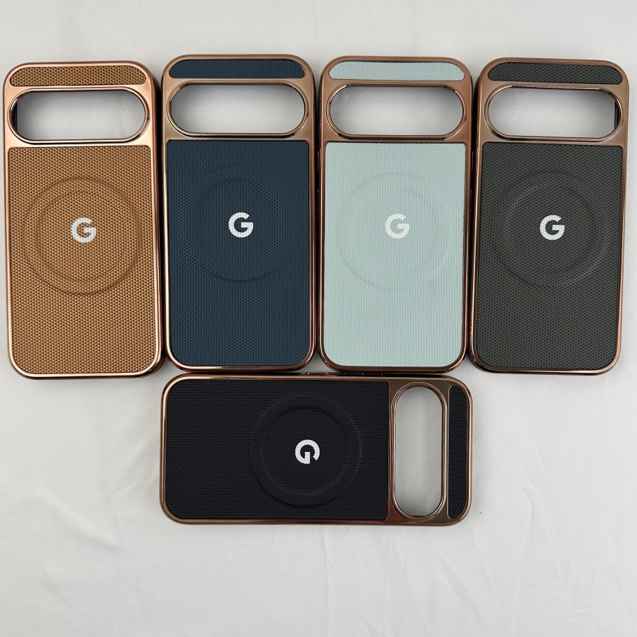 หรูหราชุบเกราะออกแบบชายแดนสีทองเคสโทรศัพท์สําหรับ Google Pixel 10 9 9A 8 Pro XL แม่เหล็กชาร์จไร้สายกันกระแทกฝาครอบ
