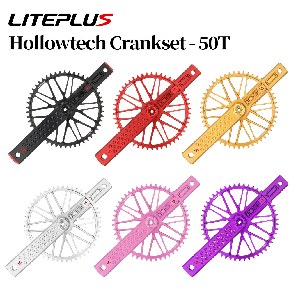 LITEPLUS ACPT Crankset Hollow Integrated 170MM 50T สำหรับจักรยานพับ Brompton และจักรยานเสือหมอบ อัพเกรดระบบปั่น