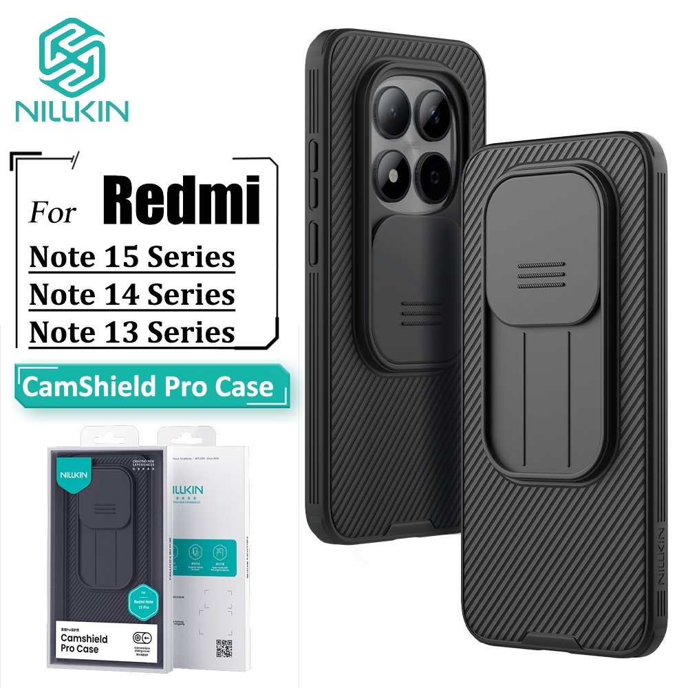 NILLKIN CamShield เคสโทรศัพท์สําหรับ Xiaomi Redmi หมายเหตุ 15 Pro + หมายเหตุ 15/14/13 Pro กรณี Matte หรูหราป้องกันลายนิ้วมือกันกระแทกปกหลัง