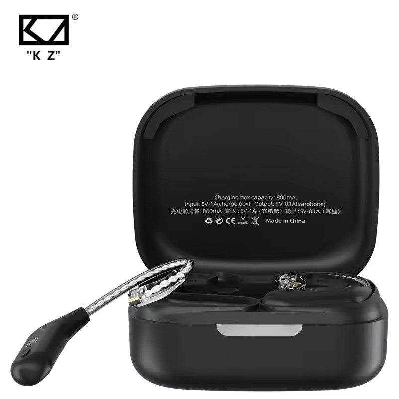 KZ AZ09 Bluetooth 5.2 Wireless Upgrade Cable HIFI Wireless Ear Hook With Charging Case For KZ TRN CC