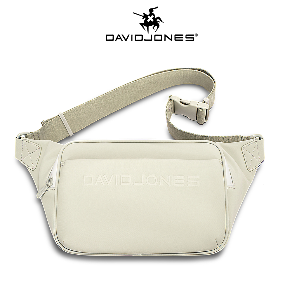 David Jones Paris 2025 Spring Summer คอลเลกชันใหม่ผ้าใบเลียนแบบ PU กระเป๋าสะพายสตรี Fanny pack กระเป๋าคาดเอว แพ็คเอว อุปกรณ์โลหะสีเข้ากัน