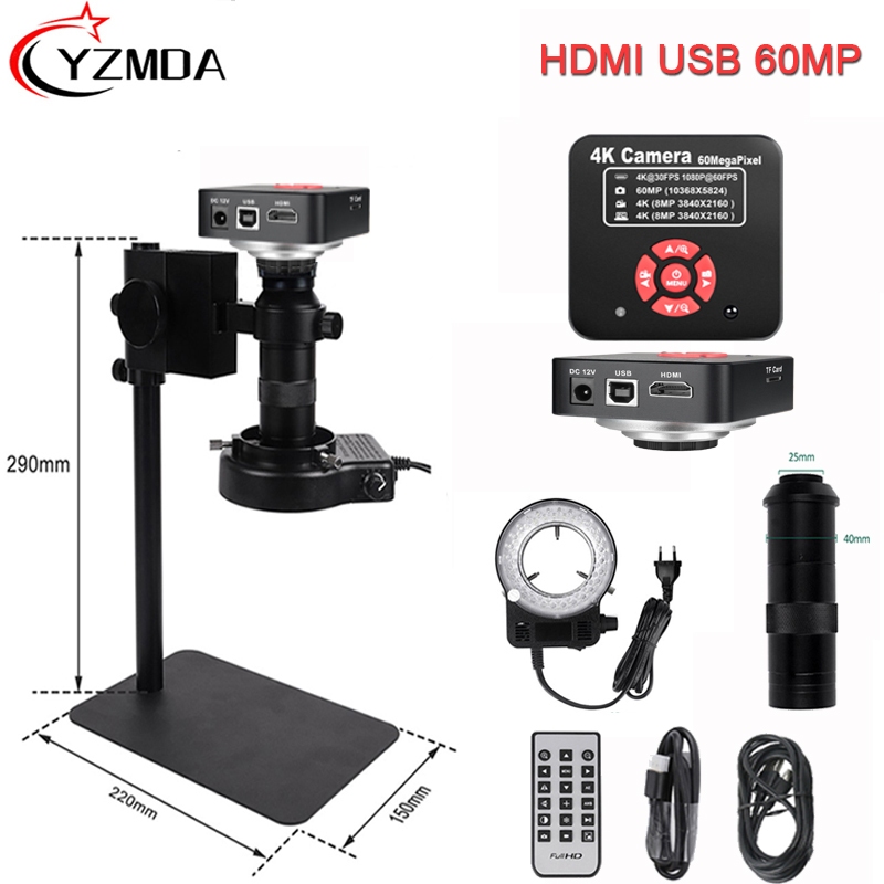 YIZHAN กล้องจุลทรรศน์ดิจิตอล 60MP การวัดวิดีโอ PCB การตรวจสอบคุณภาพการถ่ายภาพ HDMI USB