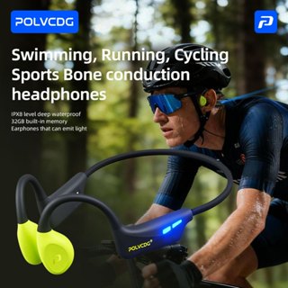 Polvcdg- H50 ไฟ LED Bone Conduction หูฟังกีฬา Ipx8 หูฟังว่าย…