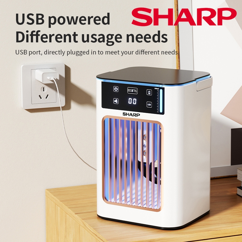 SHARP พัดลมไอเย็น แอร์เคลื่อนที่ พัดลมแอร์ไอน้ำ แอร์เคลื่อนที่ เย็นเร็ว พัดลมแอร์มินิ พัดลมแอร์เย็นๆ พัดลมปรับอากาศขนาดเล็ก เครื่องปรับอากาศสำนักงาน