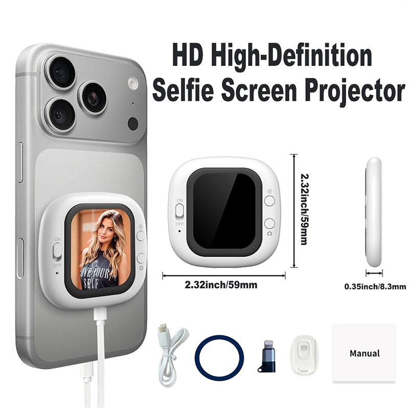 Mini Vlog โทรศัพท์ Selfie Monitor หน้าจอไร้สายและแบบมีสาย Magnetic Mount Vlog โทรศัพท์กล้องด้านหลัง Selfie. สําหรับ iPhones/Android/Samsung