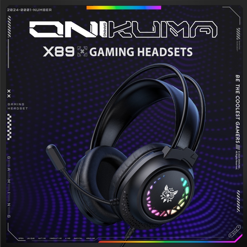 ⚡️รับประกัน 2 ปี⚡️ONIKUMA X92 RGB Gaming Headset พร้อมหูฟัง ST-1 ฟรีขาตั้งคริสต์มาส