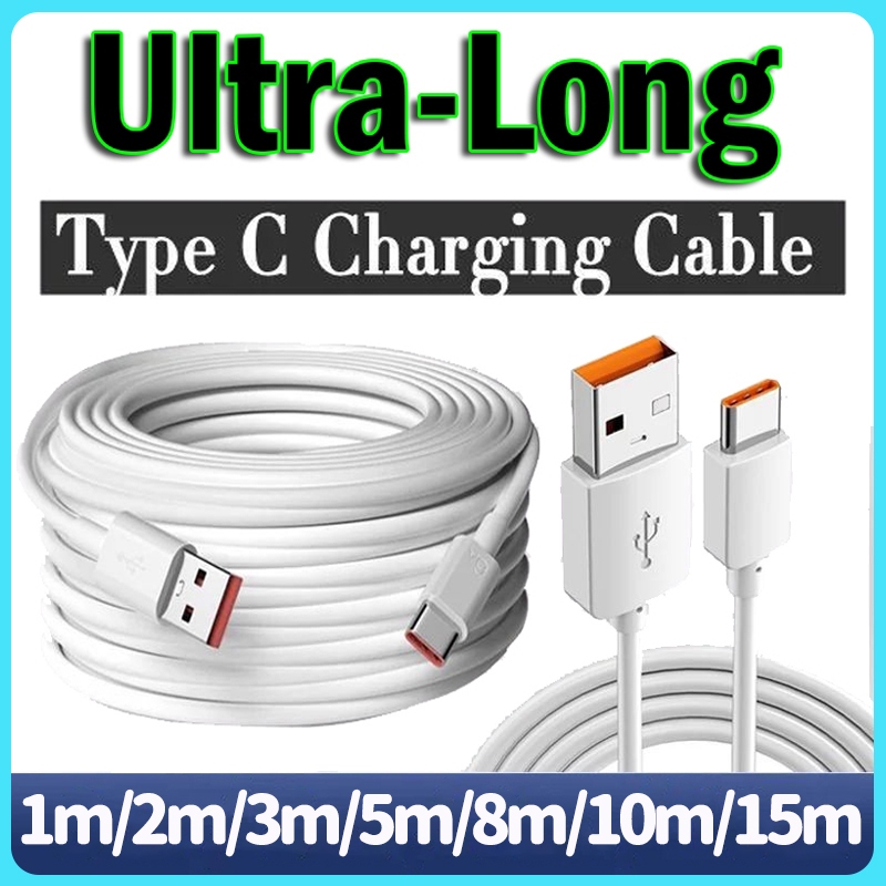 Ready Stock1M-12M Type-C USB Overlong Cable Power สําหรับกล้องวงจรปิดกล้อง Monitor โทรศัพท์ Power Bank เครื่องบันทึกการขับขี่โปรเจคเตอร์สายไฟขยาย