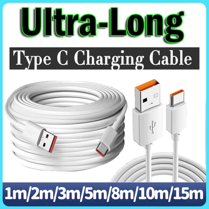 Ready Stock1M-12M Type-C USB Overlong Cable Power สําหรับกล้องวงจรปิดกล้อง Monitor โทรศัพท์ Power Bank เครื่องบันทึกการขับขี่โปรเจคเตอร์สายไฟขยาย