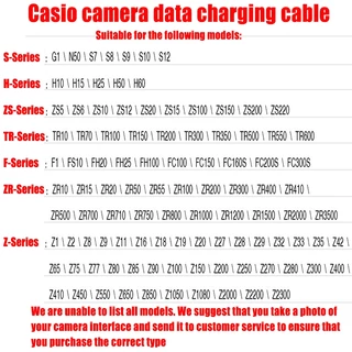 Fast Delivery สายชาร์จ USB สําหรับ Casio Exilim 1 เมตร EX-ZR20 ZR200 Z3000 ZR300 ZR1000 ZR1500 EX-TR100 TR150 TR200 ZR15 ZR410 ZR400