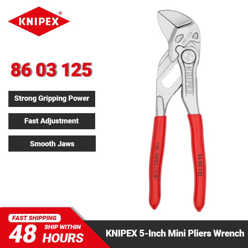 KNIPEX 86 03 125 Mini คีมประแจ 5 นิ้วปรับอย่างรวดเร็ว Chrome เหล็ก Plier Multi-Function Gripping Hol