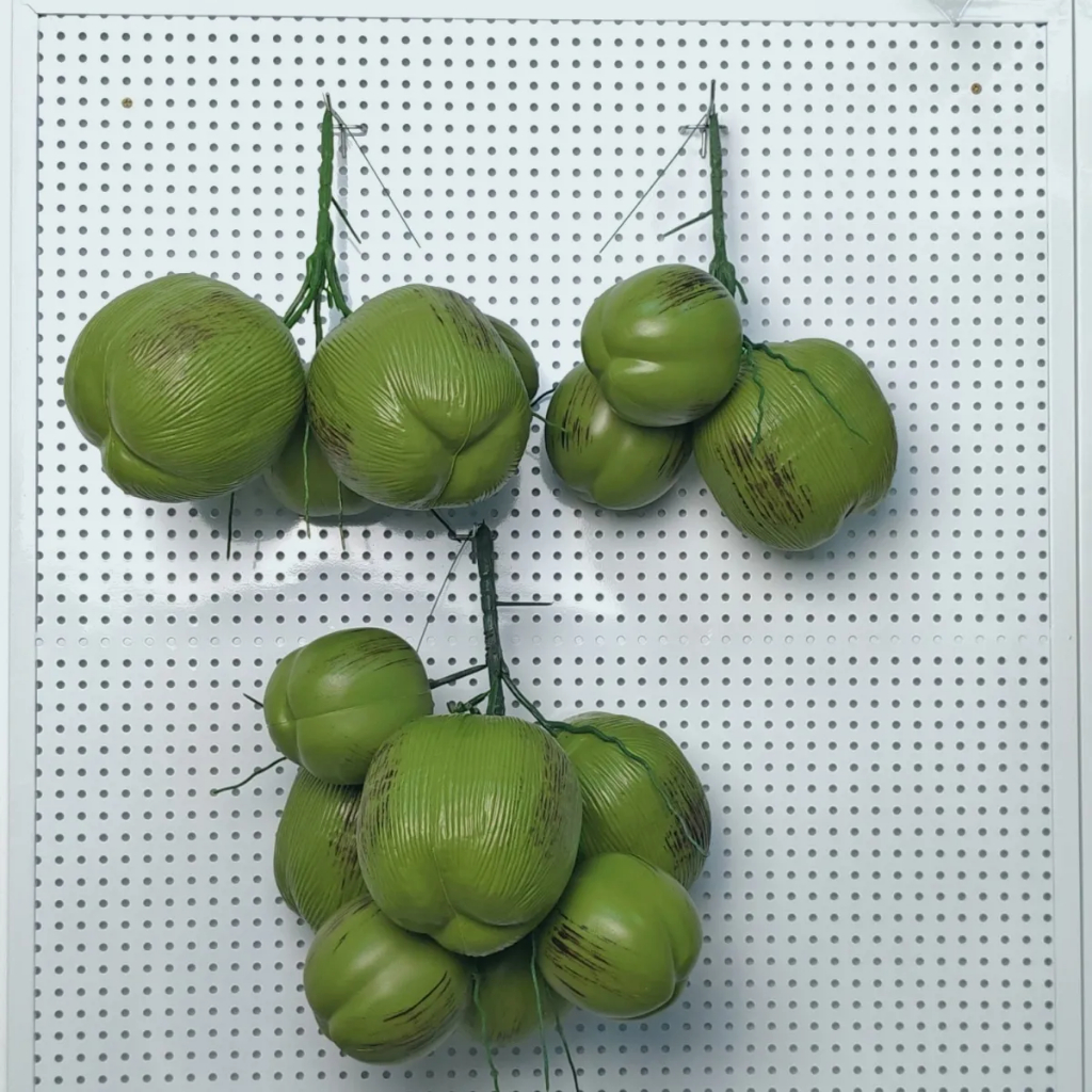 มะพร้าวจำลองพลาสติกปลอมมะพร้าวมะพร้าวจำลองต้นมะพร้าวสไตล์ยุโรปตะวันตกผลไม้จำลองเขตร้อนขายตรง SADS