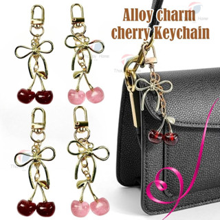 แฟชั่น 3D คริสตัลสีแดงเชอร์รี่พวงกุญแจฤดูร้อนผลไม้ พวงกุญแจเ…