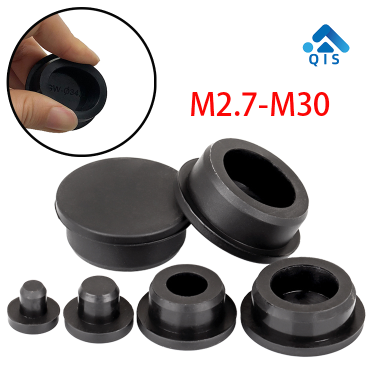 2.7 มม.-30 มม.ยางสีดํา Fitting สกรูรู Stopper, Blanking End Cap.รอบปลั๊กซิลิโคนภายนอก,ฝาครอบ Grommet,Snap PVC ซีลหมวก,ปะเก็นกันฝุ่นทนความร้อน