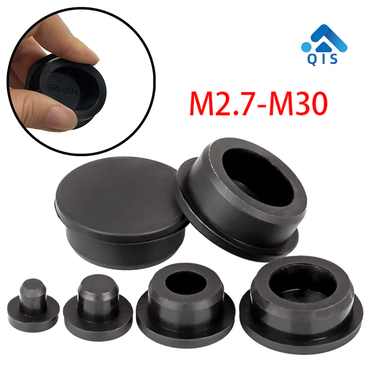 2.7 มม.-30 มม.ยางสีดํา Fitting สกรูรู Stopper, Blanking End Cap.รอบปลั๊กซิลิโคนภายนอก,ฝาครอบ Grommet,Snap PVC ซีลหมวก,ปะเก็นกันฝุ่นทนความร้อน