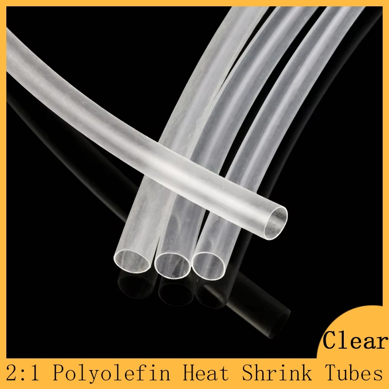 1M โปร่งใสความร้อนหด Heatshrinkle หลอด 2:1 เส้นผ่านศูนย์กลาง 1 มม. ~ 50 มม. ท่อ Sleeving DIY Wrap ลวดซ่อมสาย Protector