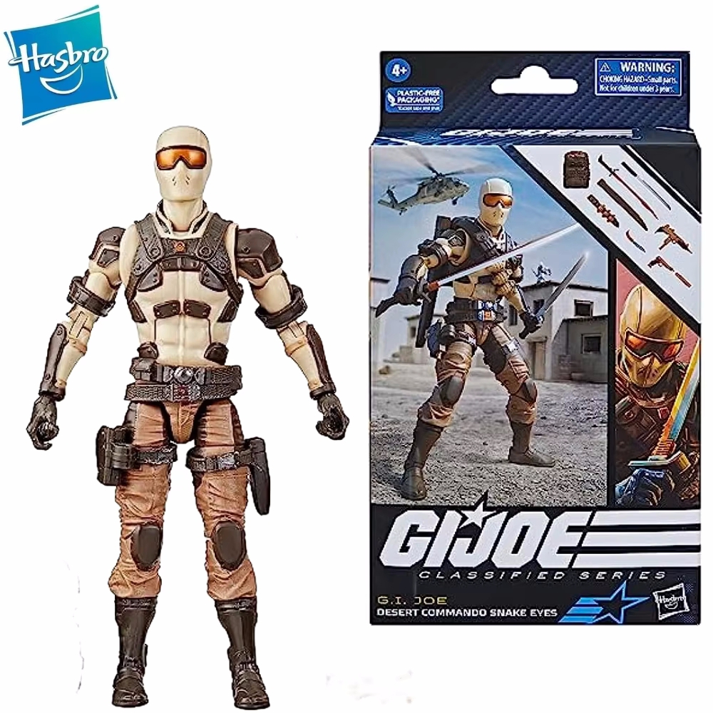 ฮาสโบรในสต็อก GI Joe GI JOE Classified Series 92 Desert Commando Snake Eyes Action Figure ของเล่นคอล