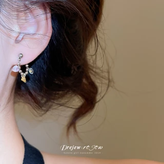 Dreejew Lucky Star Dangle Ear Cuff คริสตัลหูคลิป สำหรับผู้หญิง สไตล์แฟชั่นและน่ารัก