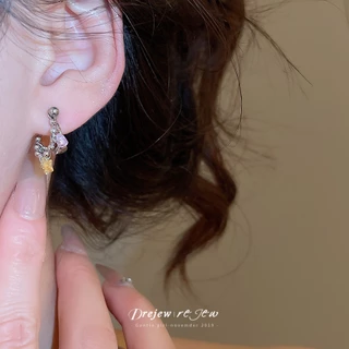 Dreejew Lucky Star Dangle Ear Cuff คริสตัลหูคลิป สำหรับผู้หญิง สไตล์แฟชั่นและน่ารัก