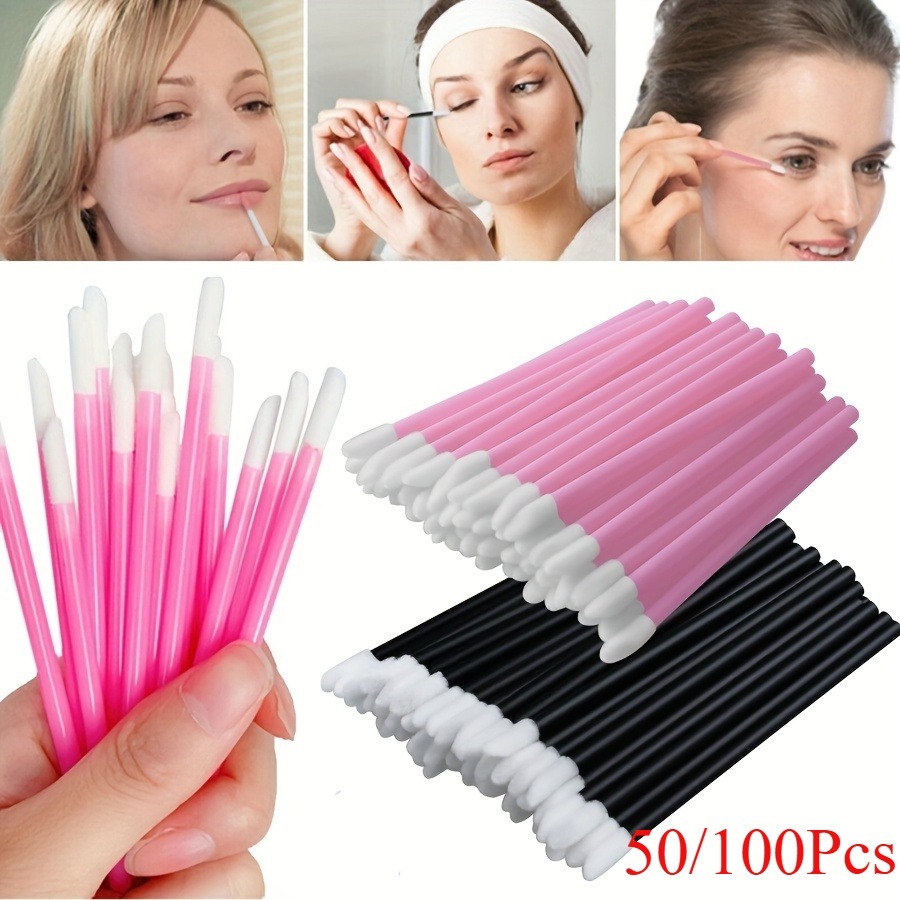 50/100PCS Disposable Lip Brush แปรงแต่งหน้า Lip Gloss Applicator Applicator Make Up เครื่องมือ