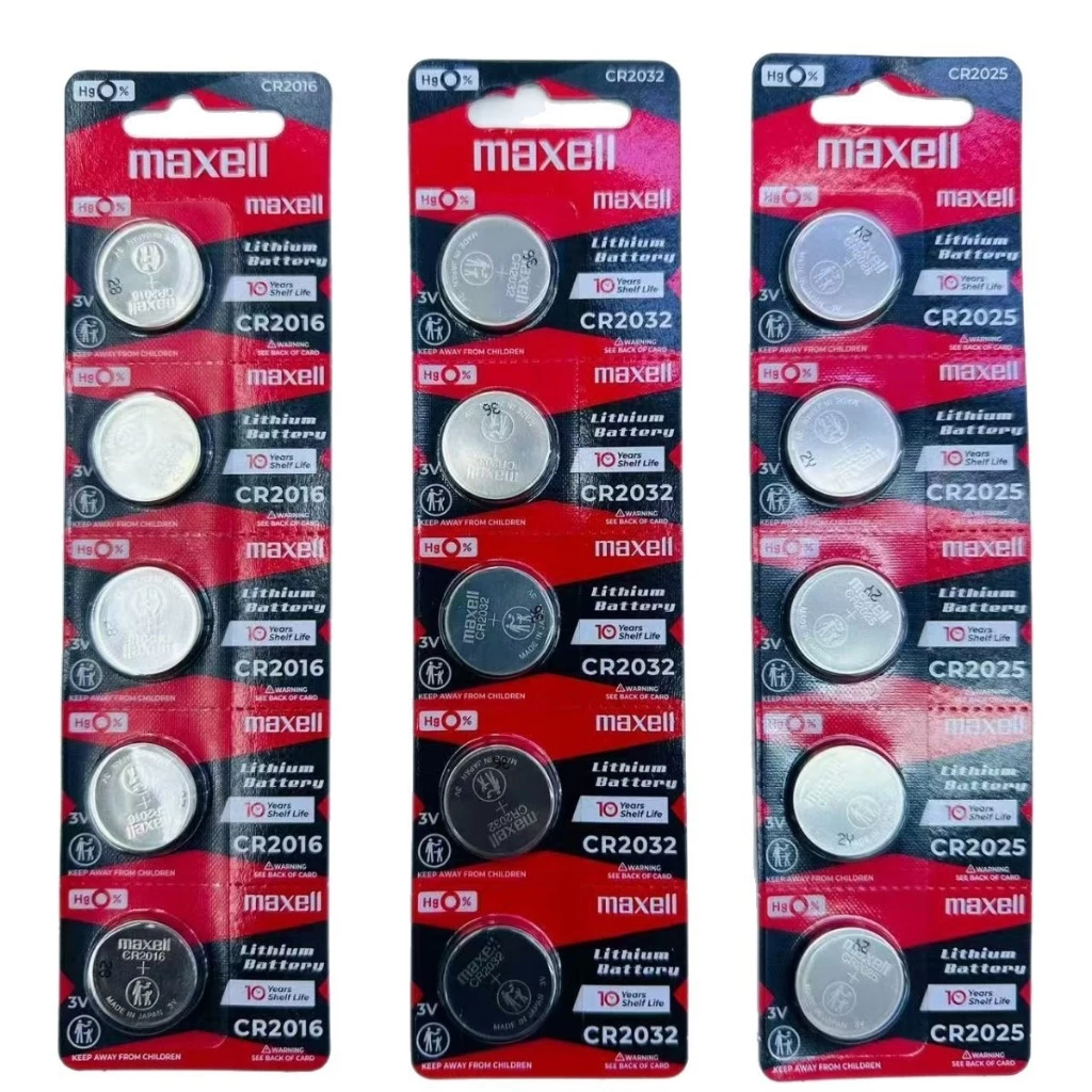 Maxell แบตเตอรี่ปุ่มนาฬิกา 3V แบตเตอรี่รีโมทคอนโทรลรถยนต์ CR2032 CR2025 CR2016 CR1632 CR1620 CR16 CR1220