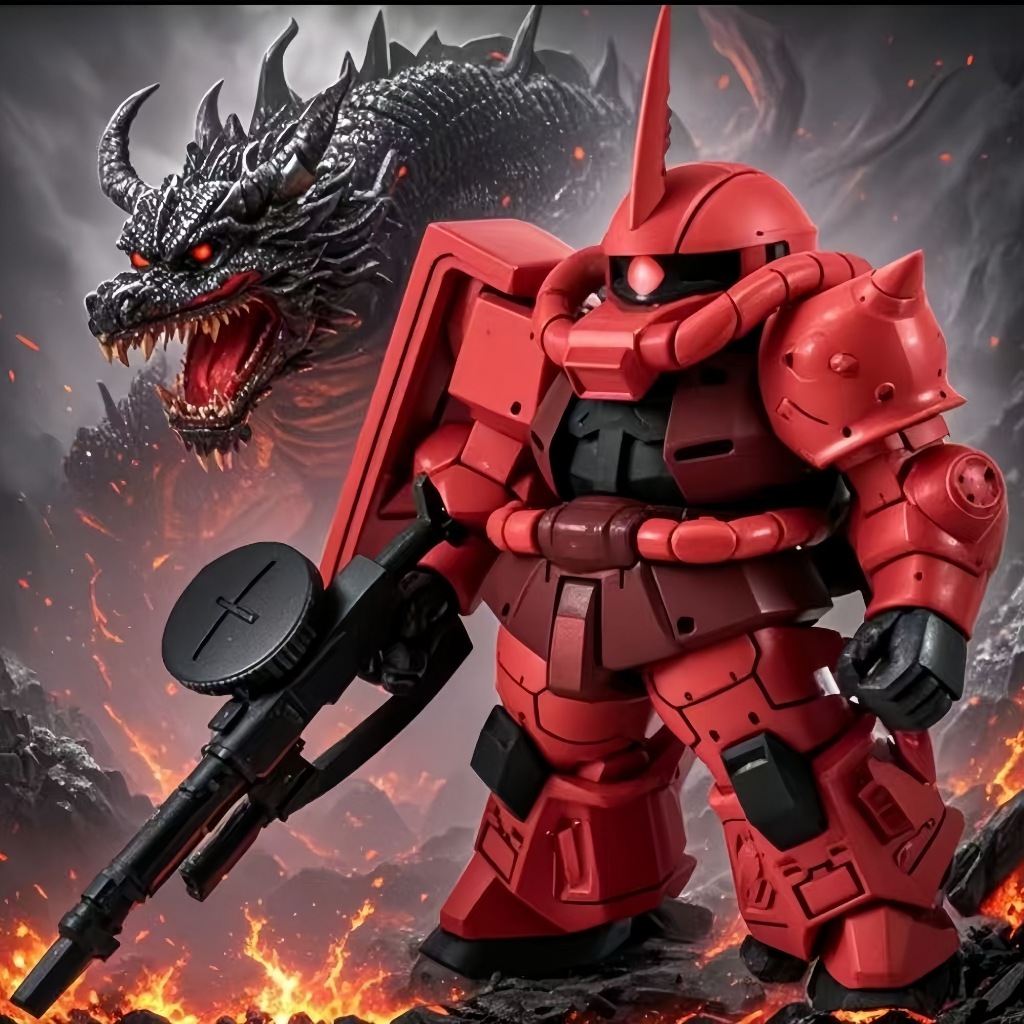 SDCS Green Tie โบราณประกอบรุ่น Zaku II Mass ประเภทการผลิต Red Tie โบราณประกอบรุ่นกันดั้มตกแต่งเด็กขอ