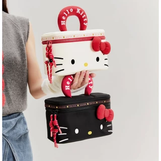 ของขวัญคริสต์มาส TOUTOU Hello Kitty กระเป๋าแต่งหน้าความจุขนาดใหญ่ห้องน้ําแบบพกพากระเป๋าสตรี