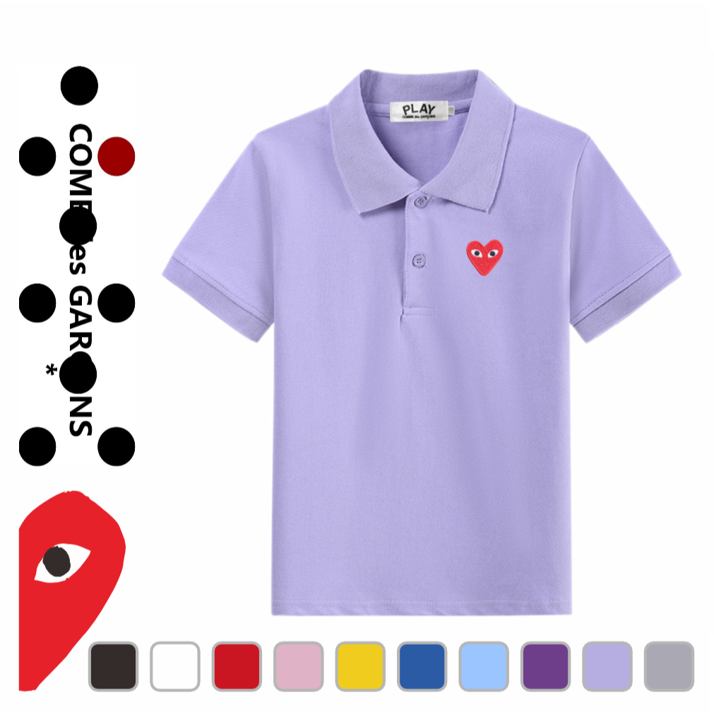 PLAY Snug & Stylish Boys and Girls Cotton 100% Ultra-Soft Breathable และทนทาน POLO T-Shirt with a Dainty ปักหัวใจ 5N-PLAYKPT-A