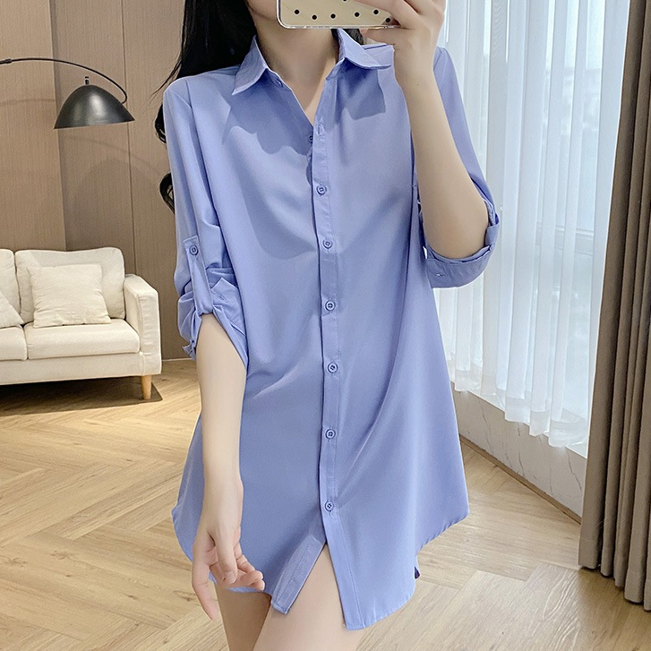 10 สี ส-XXL บางสีแดงเสื้อสีเขียวผู้หญิงแขนยาวธุรกิจสวมใส่เสื้อผ้าทํางานอย่างเป็นทางการขนาดใหญ่เสื้อ