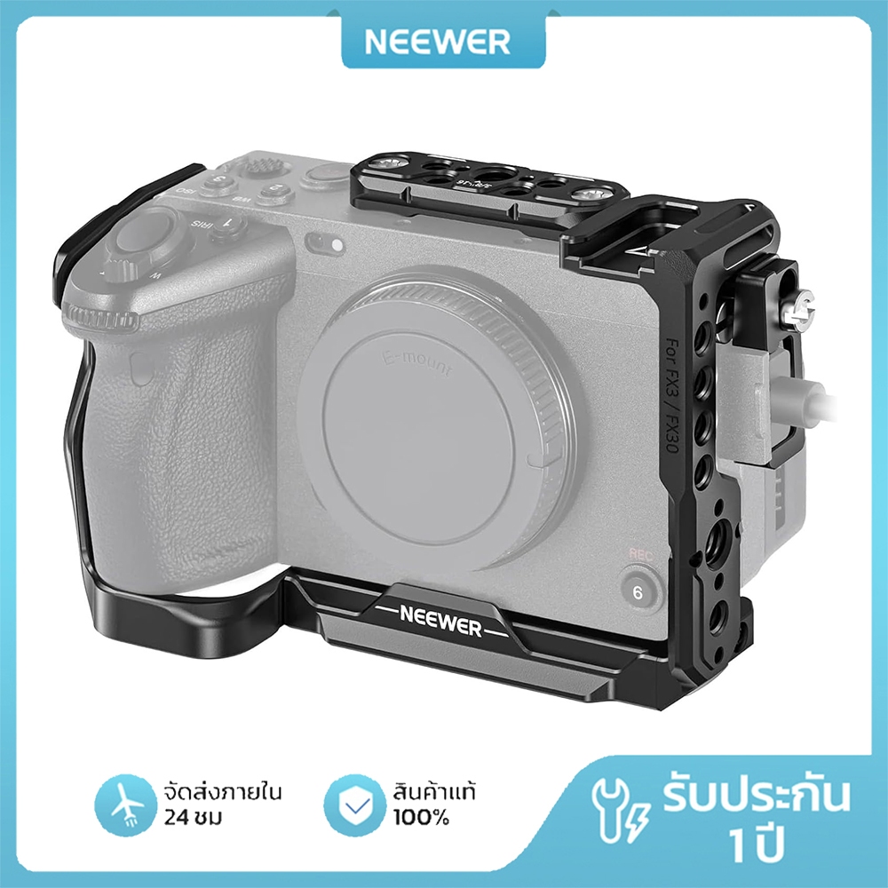 NEEWER กรง & XLR Handle Extension Kit สําหรับ Sony FX3/FX30 พร้อม HDMI Clamp NATO Rail ARRI Hole ใช้งานร่วมกับ Original XLR Handle DJI RS2/RS3 Gimbal