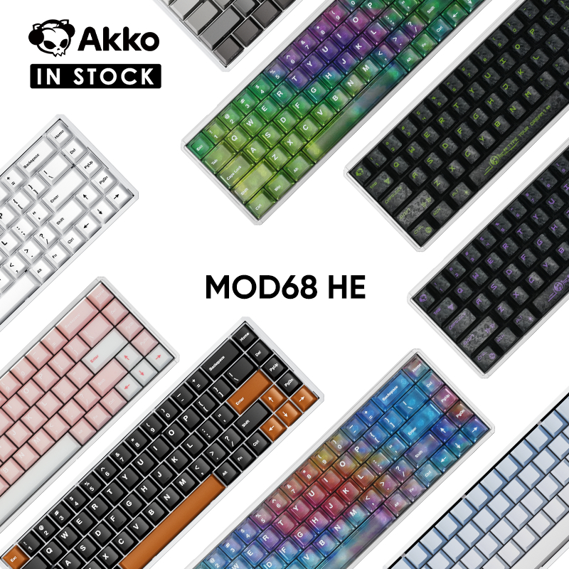 Akko MOD68 รุ่นแบบมีสายMagnetic Switch HE KeybaordอลูมิเนียมCNC 65% RT0.005mm 8K Polleling Rate ARGB Gamingปะเก็นแป้นพิมพ์แบบกําหนดเอง