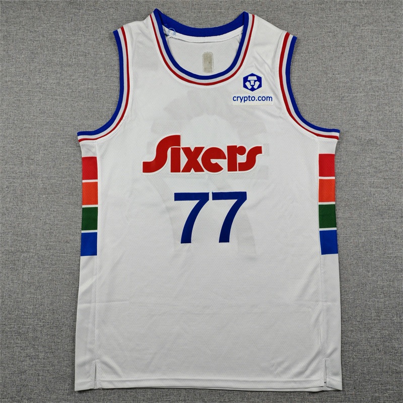 วีผู้ชาย. เจ. Edgecombe 77 Philadelphia 76ers Swingman Jersey 2025 Icon Edition เสื้อบาสเก็ตบอลกีฬาส