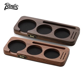 Bincoo ชุดเครื่องจ่ายผงกาแฟ วอลนัท ฐานกด ขนาด 51 58 มม.