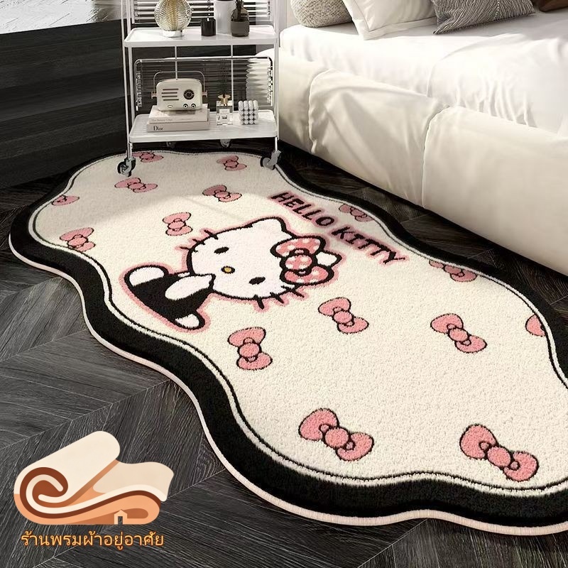 ผ้านวมแคชเมียร์ลาย Hello Kitty สไตล์พิเศษ ทำความสะอาดง่าย หนามากสำหรับเตียงนอน