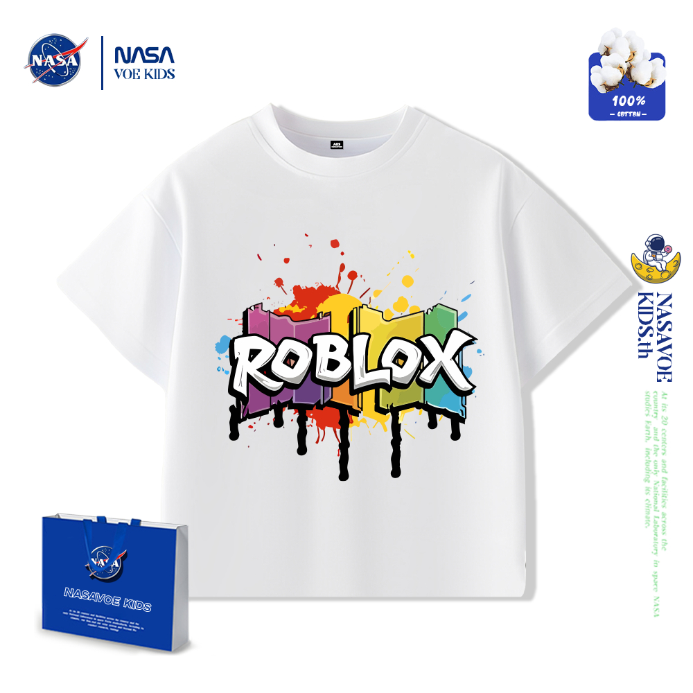 พร้อมส่งภายใน 24 ชม. NASAVOEBABY เสื้อแขนสั้นลาย roblox สําหรับเด็ก หลายขนาด ใส่สบาย