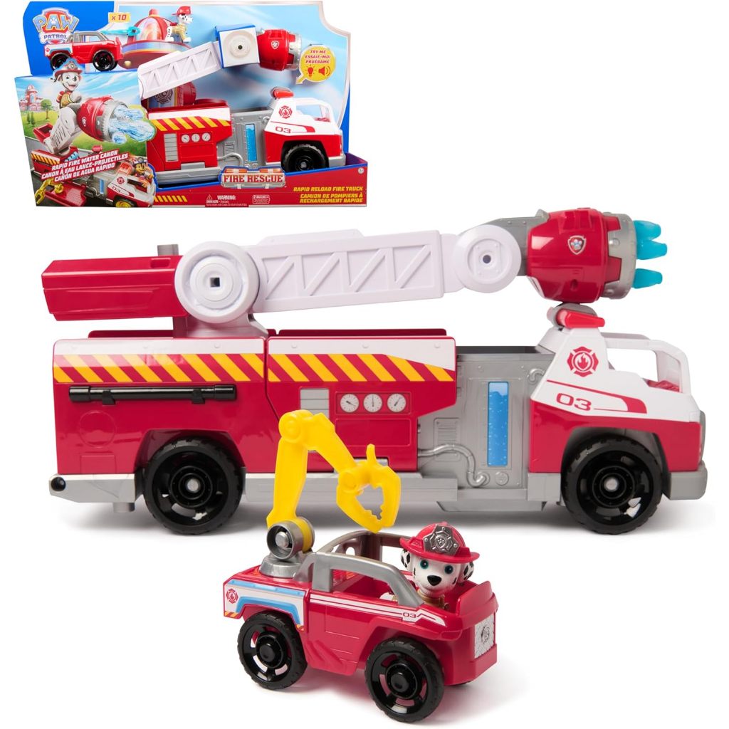 Paw Patrol Dog Patrol-Dog Patrol-Fire Rescue Fire Truck-Collectible Marcos Car Doll-Sound and Lighti