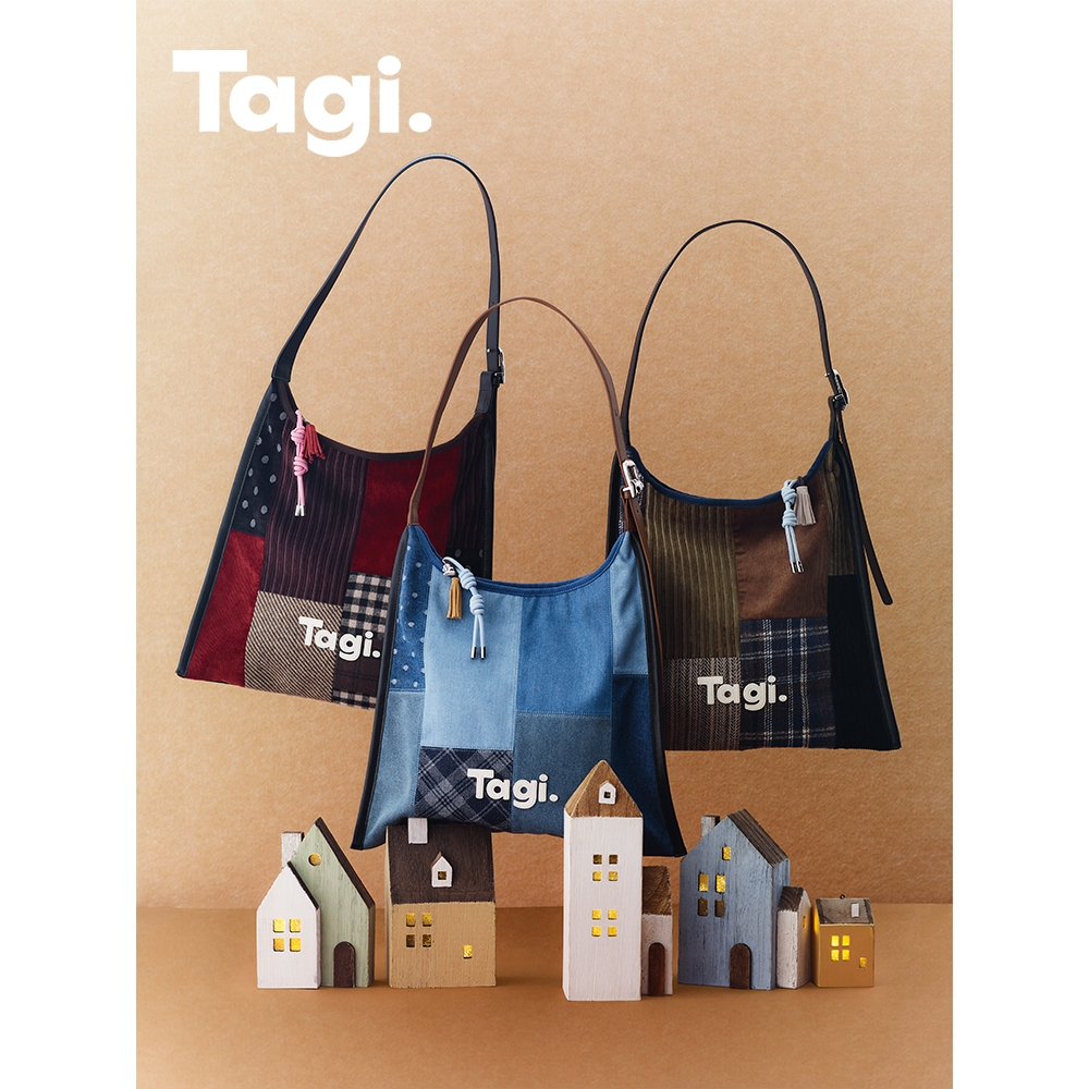 Tagi. Patchwork Shoulder Bag Crossbody Bag Sling Bag Woman Tote Bag กระเป๋าสะพายลายแพทช์เวิร์ก