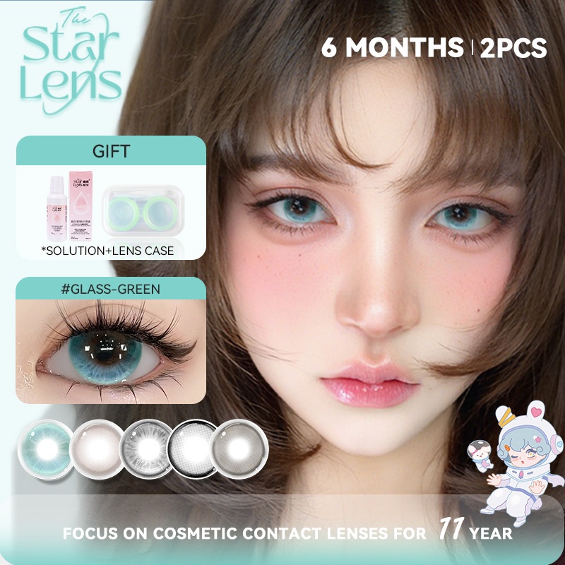 Starlens คอนแทคเลนส์ 1 คู่ 6 เดือน เลนส์นุ่มเหมาะสำหรับคนแต่งหน้า DIA 14.2-14.5mm บิ๊กอาย คอนแทค lens