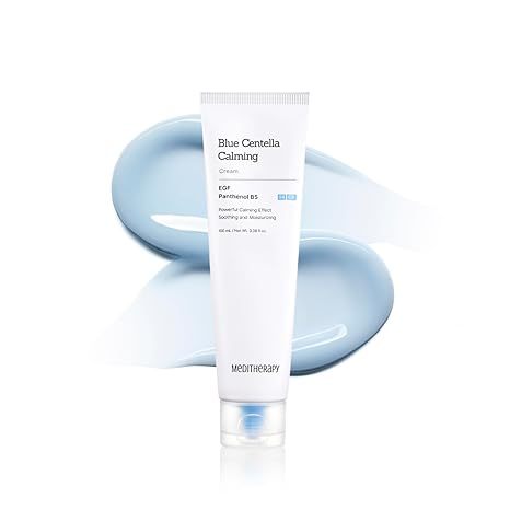 MEDITHERAPY Blue Centella Calming Cream - Hydrating Korean Face Moisturizer - Rapid Soothing Moistur