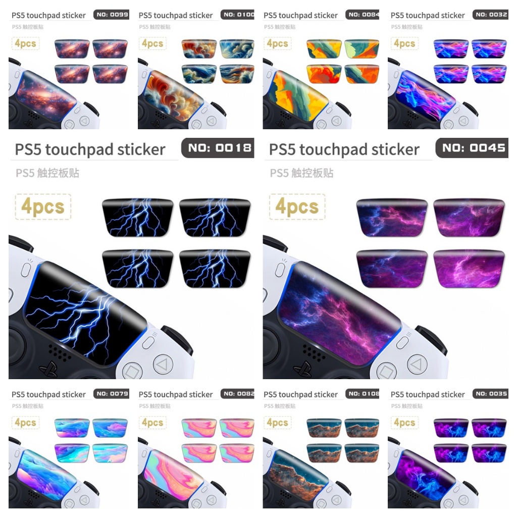 98 สี 4 ชิ้นทัชแพดสําหรับ PS5 Dualsense Remote Skin Decal Wrap สติกเกอร์ใช้งานร่วมกับ Sony PlayStati