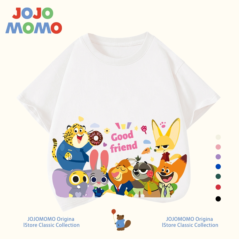【พร้อมส่งใน 24 ชม】เสื้อยืดเด็ก คอลเลกชันสวนสัตว์ ผ้าฝ้าย 100% นุ่มสบาย ระบายอากาศดี ลายน่ารัก สีสดใส