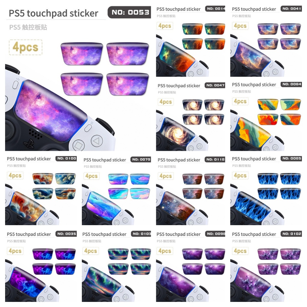 98 สี 4 ชิ้นทัชแพดสําหรับ PS5 Dualsense Remote Skin Decal Wrap สติกเกอร์ใช้งานร่วมกับ Sony PlayStati
