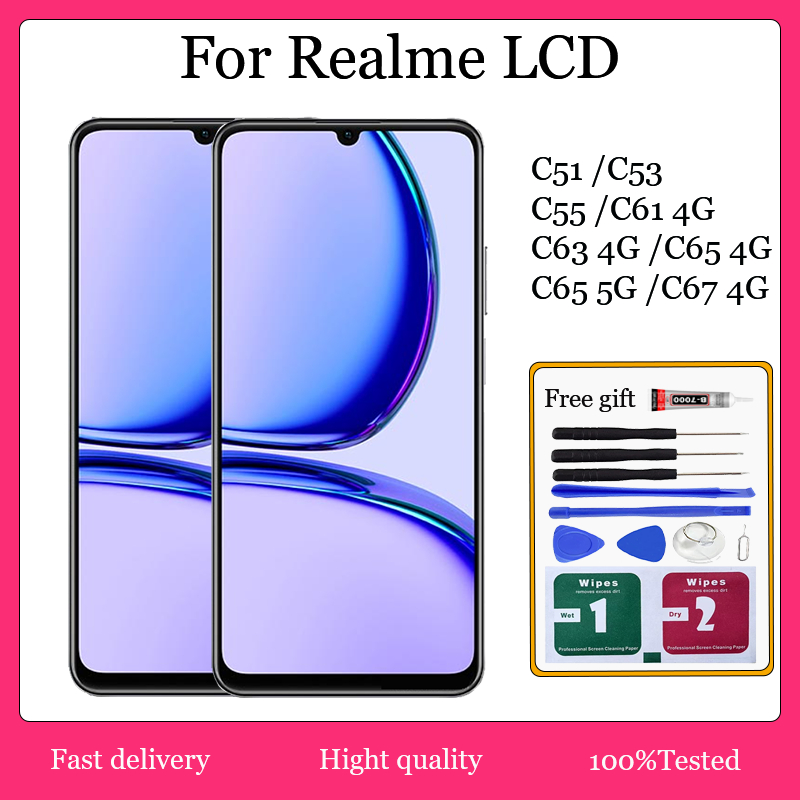 Original สําหรับRealme C55 C61 4G C63 4G C65 4G C65 5G C67 4GจอแสดงผลLCD Touch Screen Digitizerเปลี่