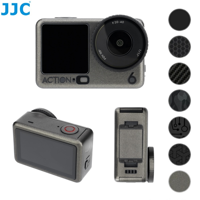 JJC สติกเกอร์ตกแต่งป้องกันสำหรับกล้อง DJI OSMO Action 6 Camera 3M Film กล้องป้องกันรอยขีดข่วน ฟิล์มป้องกันรูปลอก สติกเกอร์ผิวกล้องสําหรับ