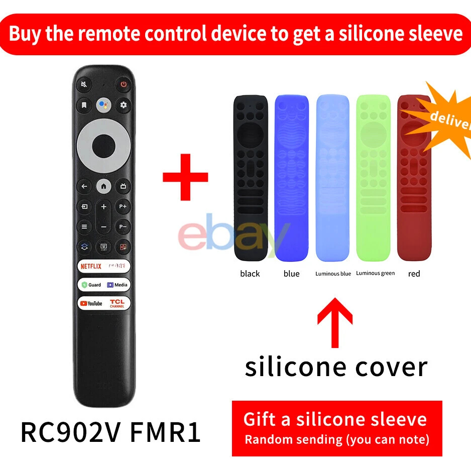 (ฟรีซิลิโคนฝาครอบ) ใหม่ RC902V FMR1 FMRH สําหรับ TCL Voice TV รีโมทคอนโทรล 65X925 RC902V FMR4 สําหรั